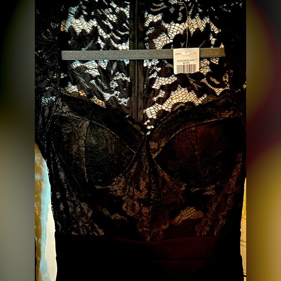 BLASHE BLACK MINI DRESS Lace and cotton - Picture 5 of 8